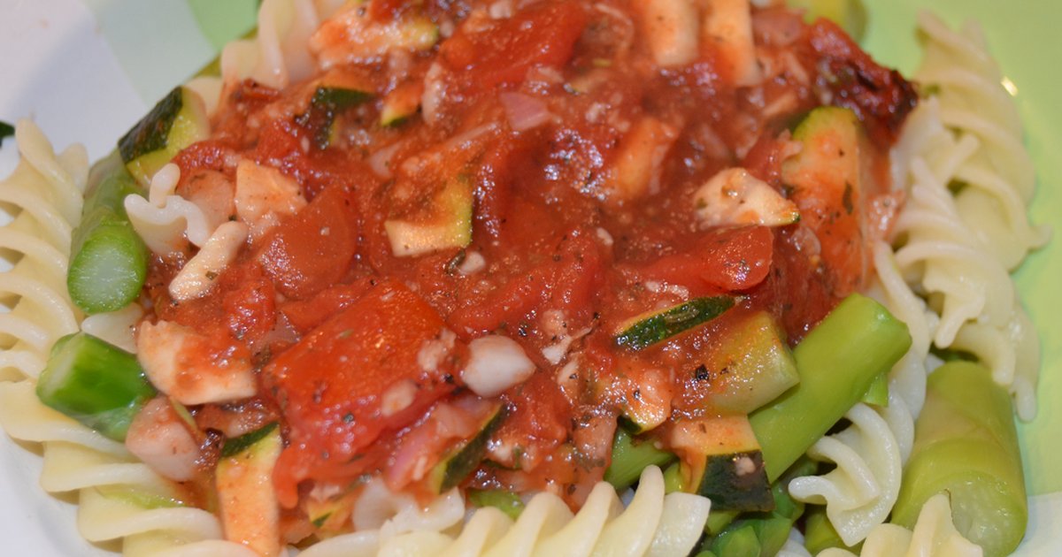 Roasted Tomato Asparagus Pasta
