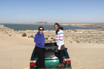 Subaru Forester off-road on top of sand dunes